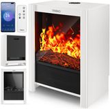 TRESKO SmartFire blanc Cheminée électrique avec chauffage, 2000 W, application wifi et télécommande