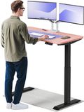 Desktronic HomeOne Zit-sta Bureau Elektrisch In Hoogte Verstelbaar, 120x60 cm Zwart/Roze, Stille Dubbele Motor, Hoogte 72-119cm