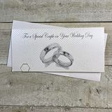 White Cotton Cards WBW10 Portemonnee voor de speciale dag van paren, trouwringen, 21 x 10 cm, wit, WBW10