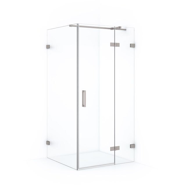 Maxaro Douchecabine Diamond 100x90cm 8mm Helder Veiligheidsglas Geborsteld RVS met Draaideur