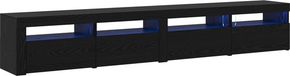 vidaXL TV-meubelset - 3 stuks - Zwart eiken - Hout