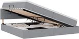 vidaXL LED opbergbed met matras Lichtgrijs 200 x 200 cm Stof