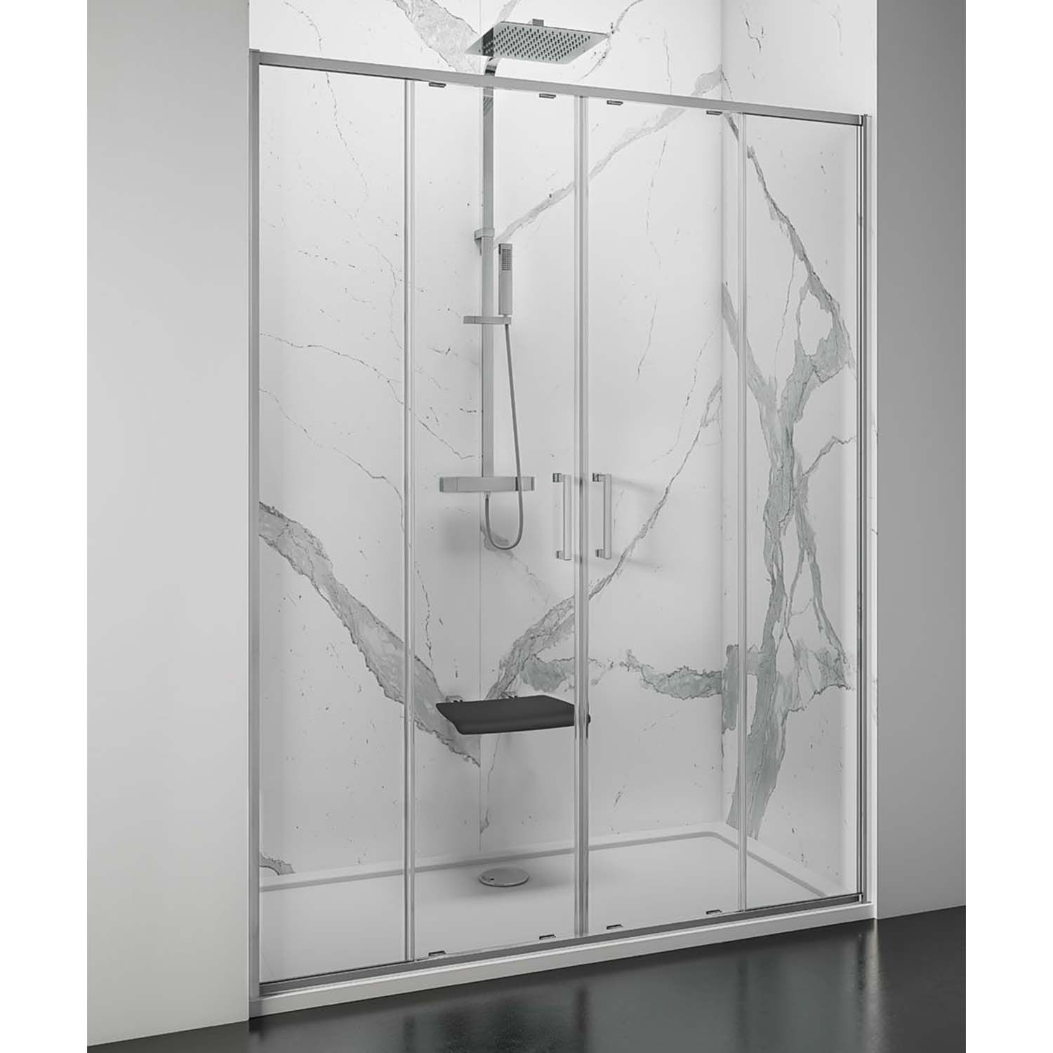 Lacus Nisdeur lacus stromboli evo 2 schuifdeuren 140x200 cm chroom