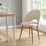 en.casa Eetkamerstoelen Karijo set van 2 fluweel 77x50x55 cm beige en houtkleurig