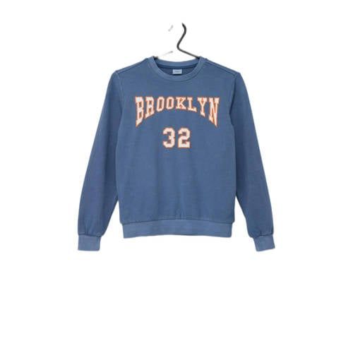 s.Oliver sweater with print blue/white/orange