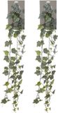 Louis Maes kunstplant blaadjes slinger Klimop/hedera - 2x - groen - 180 cm
