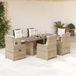Prolenta Maison Exclusive - Tuinset voor de tuin, 7-delig, met kussens, beige, van polyrotan