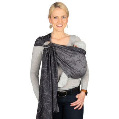 Hoppediz Ring-Sling Draagdoek Jacquard Malmö Stone - Grijs