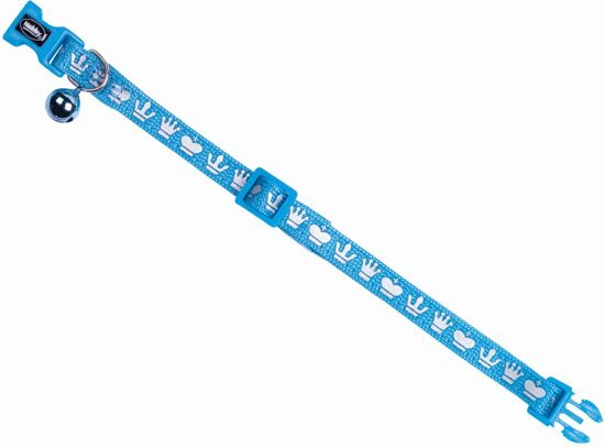 Nobby kattenhalsband royale met veiligheidssluiting en bel blauw blauw