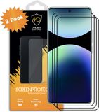 MobyDefend 3-Pack MobyDefend Screenprotectors - Geschikt voor Xiaomi Redmi Note 14 Pro 5G - Screensavers Met Zwarte Randen - Gehard Glas
