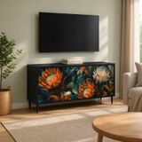 Prolenta Maison Exclusive TV-meubel LOCHEM, 102 x 33 x 51 cm, zwart, eikenlook