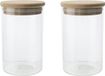 Cosy&Trendy Set van 2x stuks voorraadpotten/bewaarpotten 500 ml glas met houten deksel