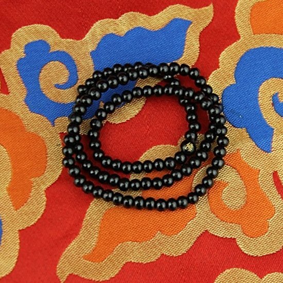 Yogi & Yogini Mala/armband elastisch zwart 5 mm