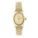 Radiant Dames Analoge Horloge Ovale Case 34.00mm Gold Dial Vergulde Stalen Armband Met Deployment Sluiting Batterij Inbegrepen 3ATM Waterbestendig