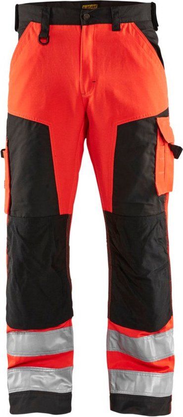 Blåkläder Werkbroek High Vis zonder spijkerzakken 1566-1811 - High Vis Rood/Zwart - C58