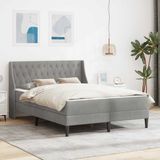 vidaXL Bedframe met matras Lichtgrijs 160 x 200 cm Fluweel