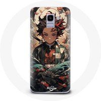 Maniacase Hoesje voor Samsung Galaxy A8 2018 Demon Slayer Tanjiro Anime Manga