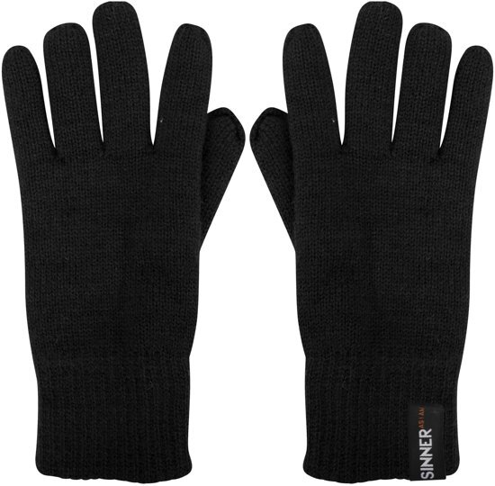 Sinner Wilderness Knitted Glove Heren Skihandschoenen - Black - Maat M 8,5