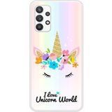 Unicorn World Bedrukt siliconen hoesje compatibel met Galaxy A32 5G