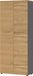 GERMANIA Melamine Draaideurkast Afsluitbaar 800 x 400 x 1.970 mm Bruin, grafiet