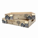 UNUS Houten decoratiebladen set van 2 met handgreep whitewash