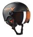 Black Crevice Leogang Vizierhelm voor kinderen, zwart mat/oranje, 48-52 cm