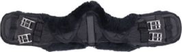 HKM Lamsvel dressuursingel met hoes - anatomisch - zwart - 70cm