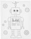 Creativ Company CC Toile à colorier, Robot, 24x30 cm