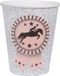 Santex Feest wegwerp bekertjes - paarden - 10x stuks - 270 ml - lichtgrijs/roze - karton