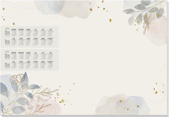 Sigel bureauonderlegger - Pastel Garden - met kalender 2026/2027 - formaat A2 - met 30 vel afscheurbaar - SI-H6304