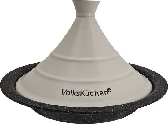 Volkskuchen Tajine - Ø28 cm - Licht Grijs/Zwart