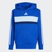 adidas Seasonal Essentials Tiberio 3 Stripes Fleece Hoodie Sweatshirt, team royal blue/white/glow blue, 13-14 Years
