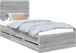 vidaXL Cadre de lit avec tiroir Gris Sonoma 90 x 200 cm Bois d'ingénierie