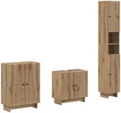 vidaXL - 3-delig - badkamerkast - set - EDE - Artisanaal eiken