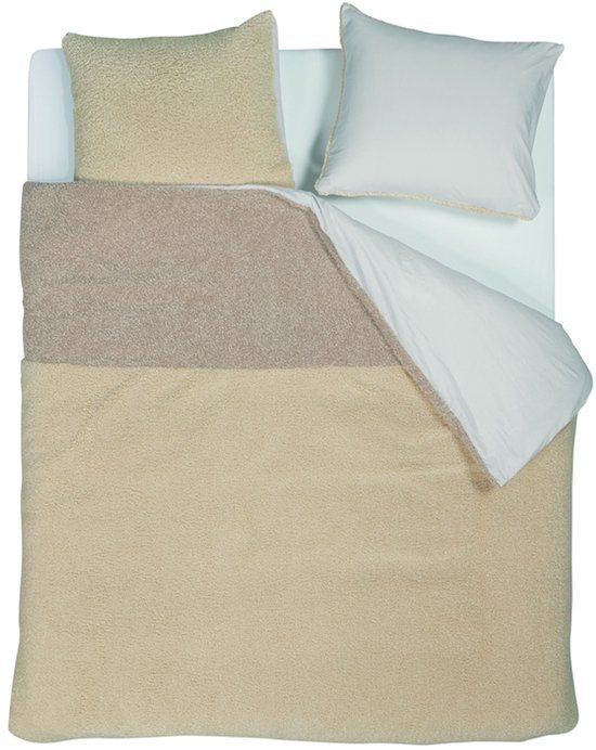 Riviera Maison Rivièra Maison Huggle dekbedovertrek - Eenpersoons - 140 x 200/220 cm - Zand