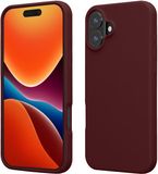 kwmobile telefoonhoesje geschikt voor Apple iPhone 16 - Hoesje met siliconen coating - Smartphone case in bordeaux-violet
