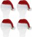 Bellatio Decorations Pluche Kerstmuts - 4x - met bel - voor volwassenen - 57 cm - kerstaccessoires