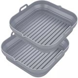 KLAUSBERG 2-teiliges Airfryer-Backform-Set aus Silikon - Grau