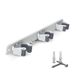PARENCE Drievoudige schroefbare muurbeugel voor bezem en accessoires - Bezemhaak 3 steunen + 2 haken - 37cm