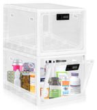 Boîtes verrouillables, 2 pièces, transparent, 12,6 litres, empilables