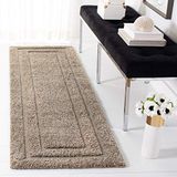 Safavieh Willow Shag Collection SG451-1128 tapijt, crèmekleurig/donkerbruin modern 2'3" x 7' beige/beige