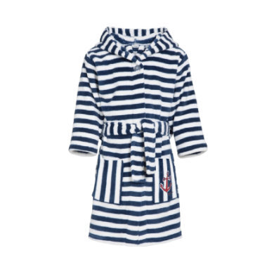 Playshoes Fleece badjas strepen maritim - Blauw - Gr.Babymode (6 - 24 maanden) blauw