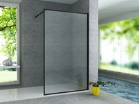 Aloni Inloopdouchewand Mat Zwart 90x200cm 8mm