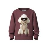 NAME IT MINI rechtvallende sweater met print - donkerrood
