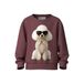 NAME IT MINI rechtvallende sweater met print - donkerrood