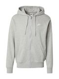 Nike Club Fleece French-Terry-hoodie met doorlopende ritssluiting voor heren, donkergrijs heather/lt smoke grijs/wit, FN3884-063, XS