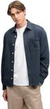 Superdry Twill Tweed Jersey Overhemd Heren Lange Mouwen Shirts XXL Navy Tweed