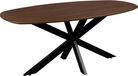 QUVIO Eettafel Sofia - Deens Ovaal - 220 x 110 cm - Stalen kruispoot - FSC® gecertificeerd mangohout - Bruin