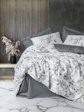 Nuit Des Rêves Luxe Satijnen Single XXL Quilt Cover Set, Grijs, 155 x 220 cm