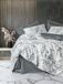 Nuit Des Rêves Luxe Satijnen Single XXL Quilt Cover Set, Grijs, 155 x 220 cm